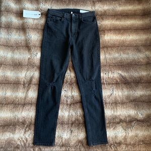 Rag and Bone High Rise Ankle Skinny Distressed